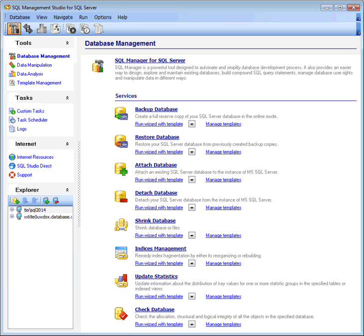 Screenshot of EMS SQL Management Studio for SQL Server