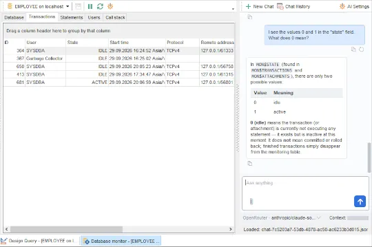 SQLManager for Interbase - Database Monitor