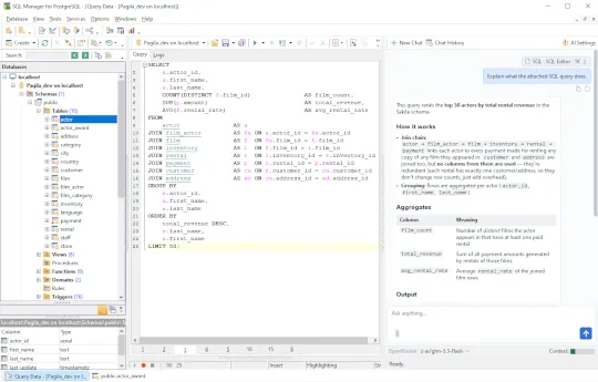 EMS SQL Manager for PostgreSQL EMS SQL Manager for PostgreSQL - Main view