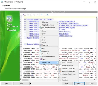 Editing synchronization script