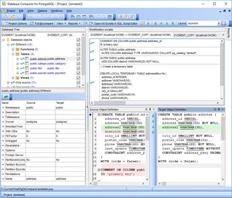 Working with database comparison project