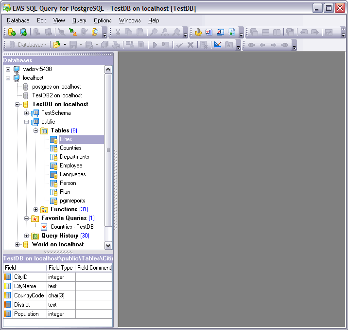 Exploring databases and their objects